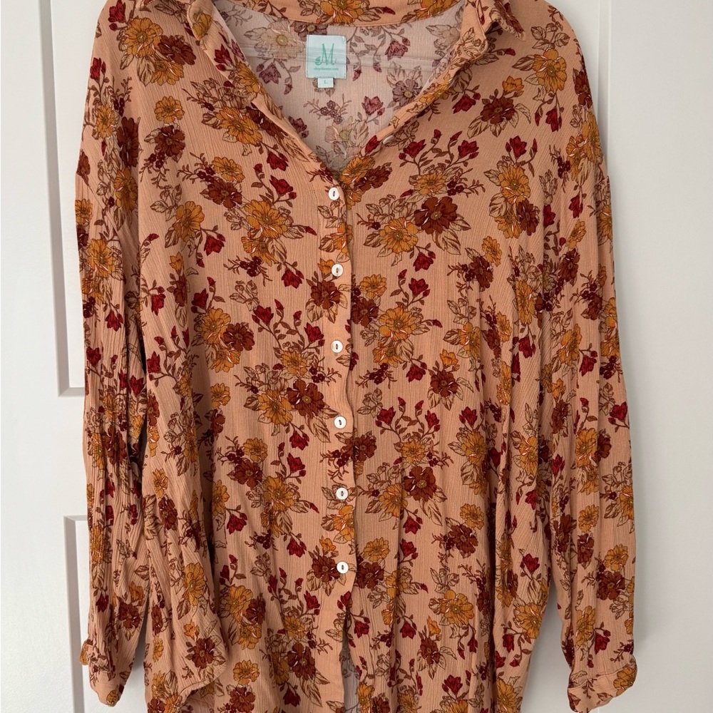 Floral Button-Up Blouse